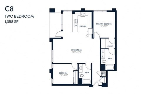 Two Bedroom C8 1358 SF - Resa Long Beach